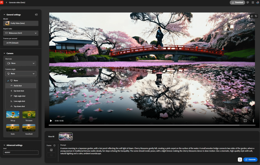 Adobe Firefly created a text model to the video leaving sora in the dust