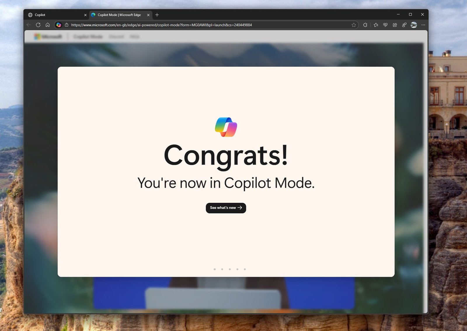Copiloot mode gets you leaving the chrom for the microsoft edge?